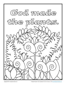 Bible Coloring Pages for Kids | God Made the Plants