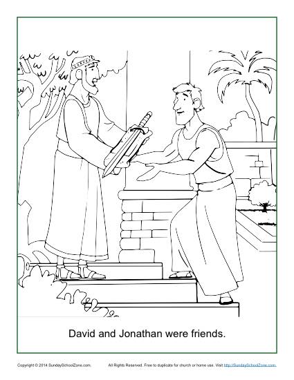 david and jonathan bible coloring pages - photo #4