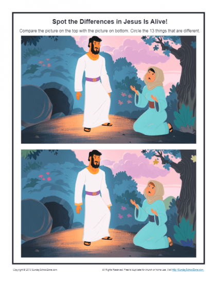 Jesus is Alive! Easter Spot the Differences