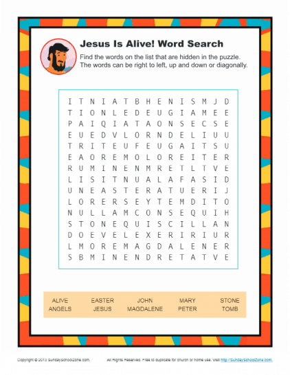 Jesus Is Alive! Word Search