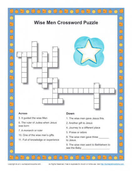 Wise Men Crossword Puzzle
