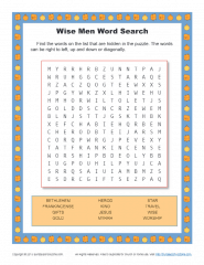 Wise Men Word Search Puzzle