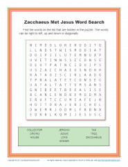 Zacchaeus Met Jesus Word Search