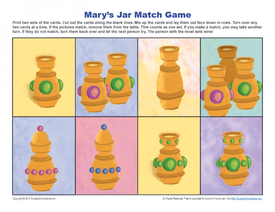 Mary's Jar Match Game