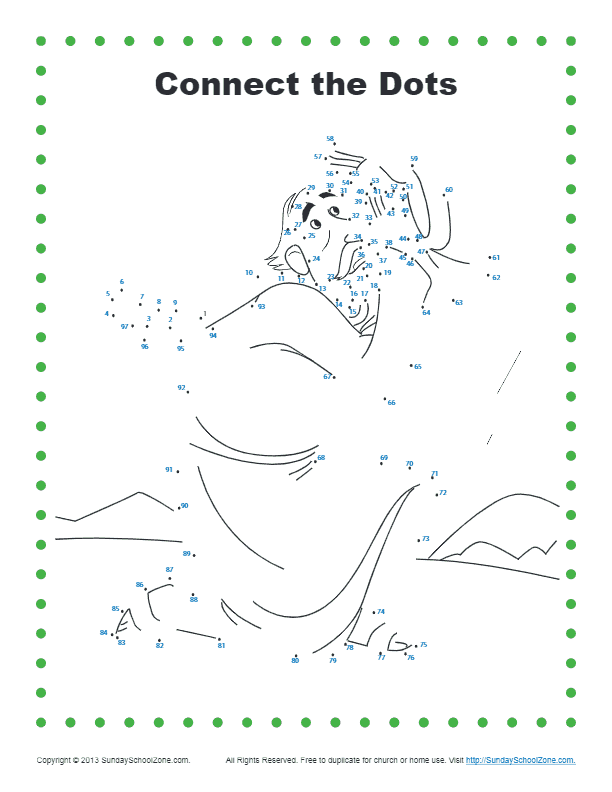 Connect The Dots Bible Coloring Pages On Sunday School Zone