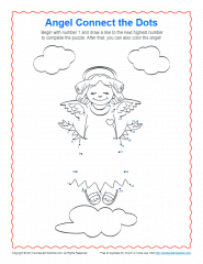 Angel Connect the Dots Coloring Page