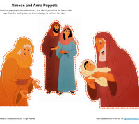 Simeon and Anna Puppets | Kids Ministry Printable Activities