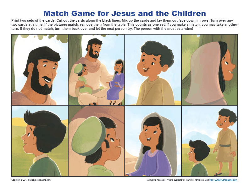 Jesus and the Children Match Game | Bible Activities for Kids