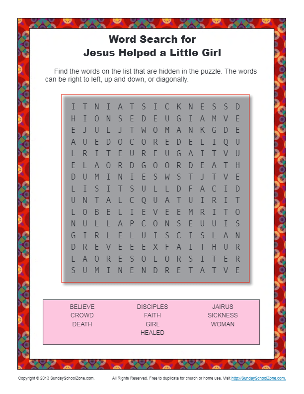 jesus-helped-a-little-girl-word-search-sunday-school-activities