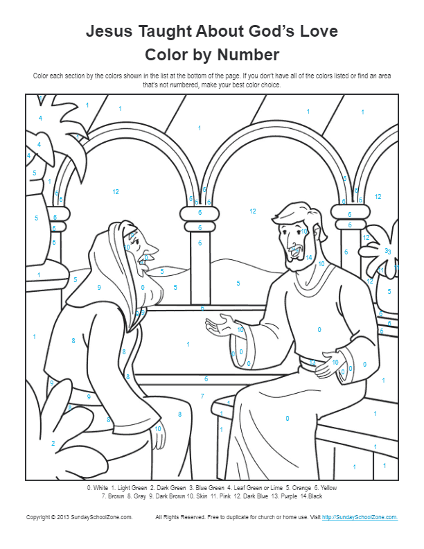 Bible Coloring Pages For Kids Jesus Taught About God S Love