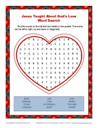 Jesus Taught About God’s Love | Bible Word Search