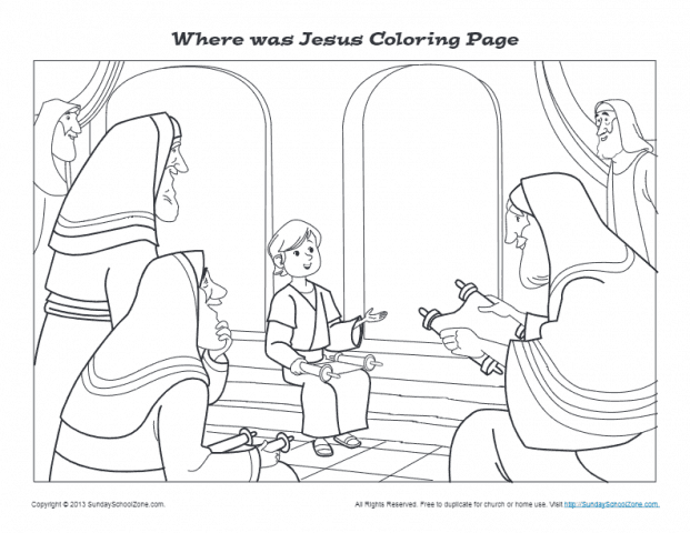 Where was Jesus? | Printable Bible Coloring Pages and Activities