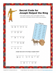 Joseph Helped the King Codewords | Old Testament Activity Sheets