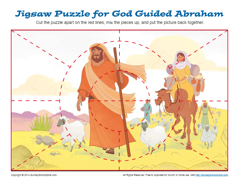 God Guided Abraham Jigsaw Puzzle | Bible Activities For Children