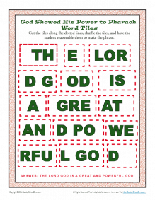 God Is Great Word Tiles | Bible Puzzles for Children