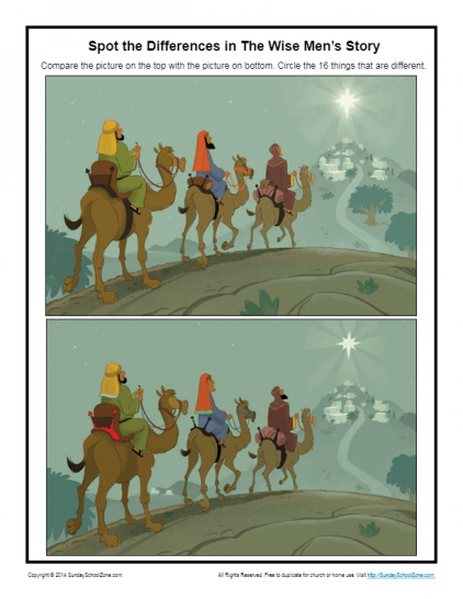 Wise Men's Christmas Adventure Spot the Differences