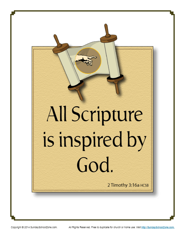 Bible Verses for Kids - Printable Poster - 2 Timothy 3:16
