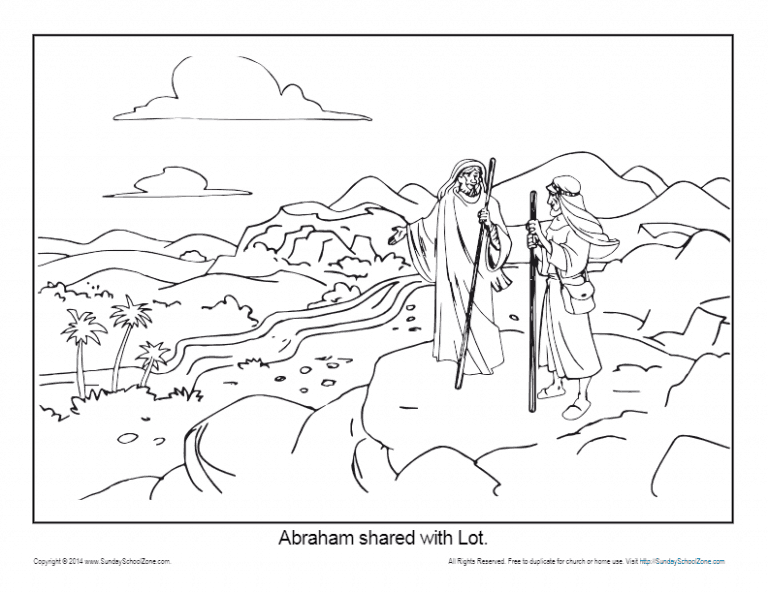 Abraham Coloring Page Printable - Abram and Lot Separate