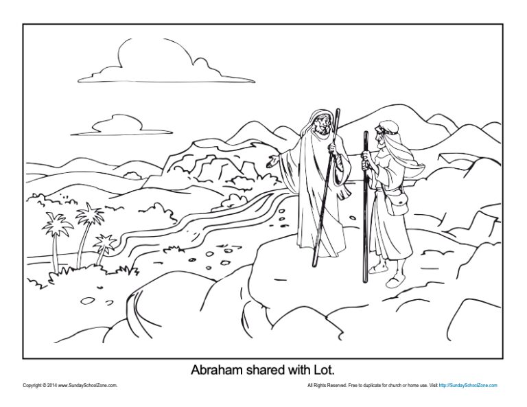 Abraham Coloring Page Printable - Abram and Lot Separate