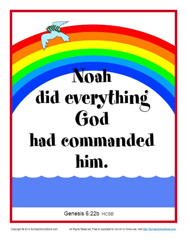 Bible Verses For Kids Printable Poster Genesis 6:22b, 45% OFF