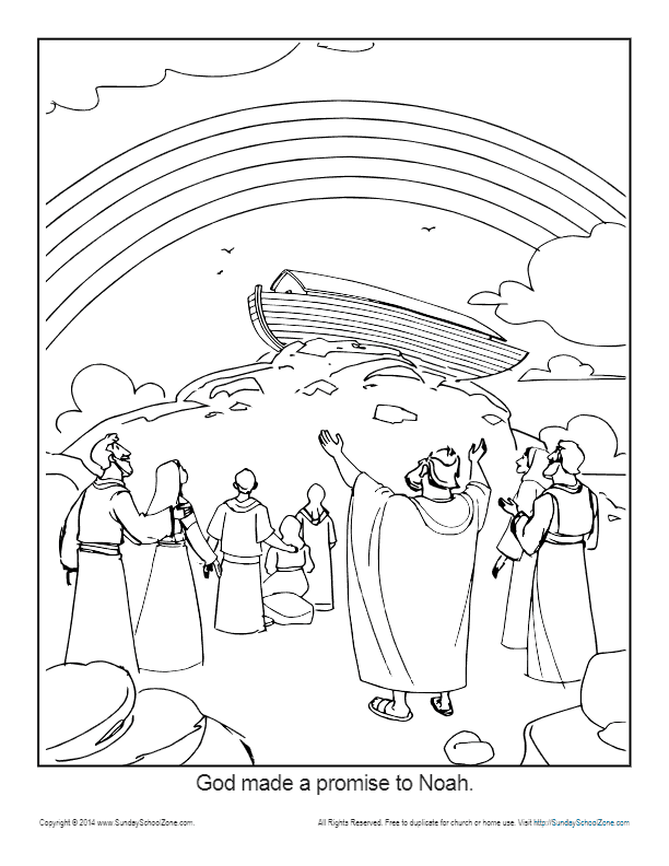 Noah Coloring Page Printable - God Made a Promise to Noah