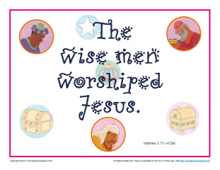 The Wise Men Worshiped Jesus Scripture Page