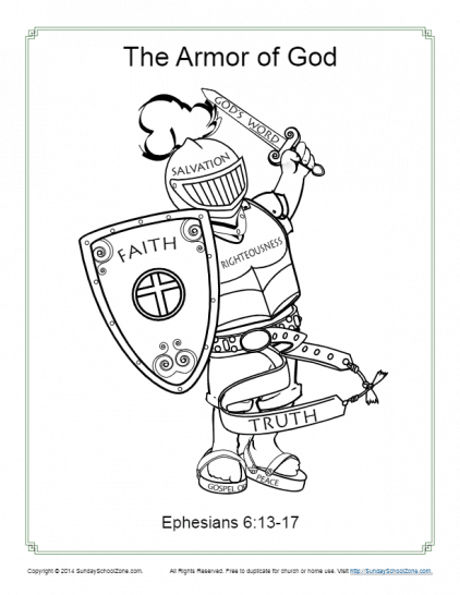 Armor of God for Kids - Coloring Page Activity