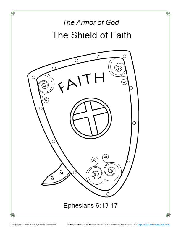 Shield of Faith Coloring Page Armor of God for Kids