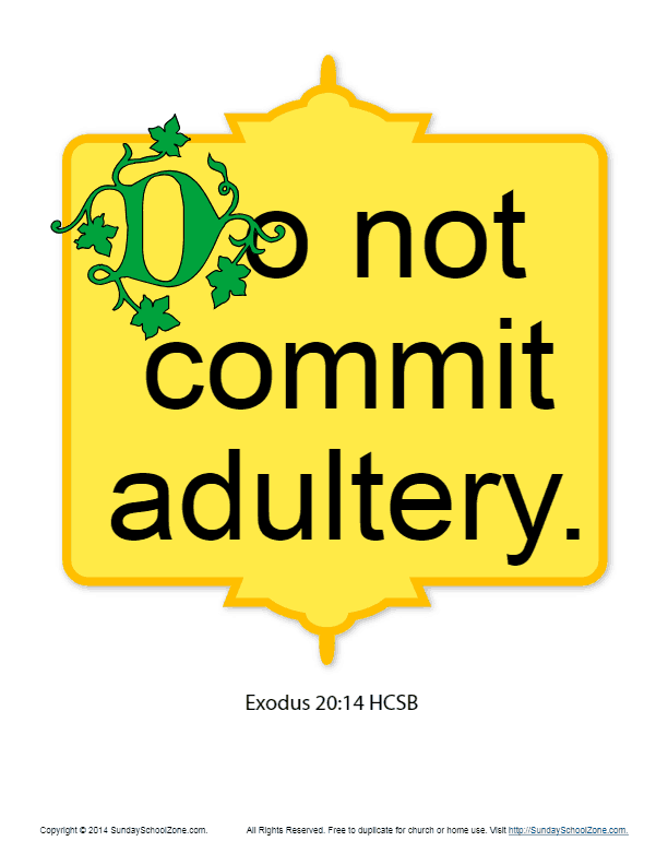 Do Not Commit Adultery Scripture Page On Sunday School Zone