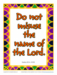 Do Not Misuse the Name of the Lord Scripture Page