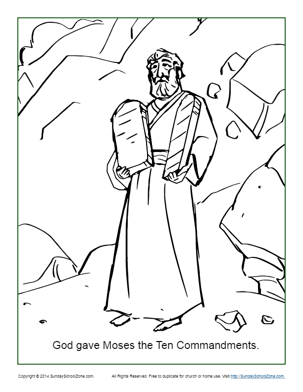 God Gave Moses The Ten Commandments Coloring Page