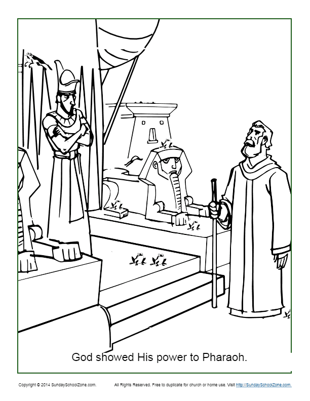 God Showed His Power to Pharaoh Coloring Page