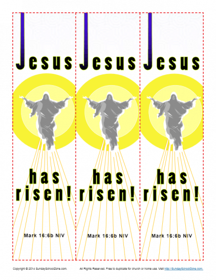 Jesus Has Risen Easter Bookmark