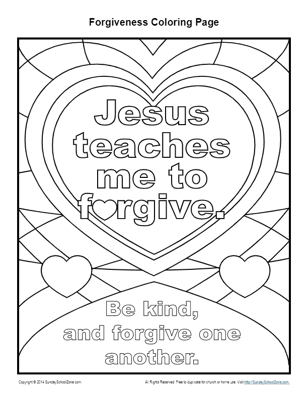 Jesus Teaches Me To Forgive Printable Coloring Page
