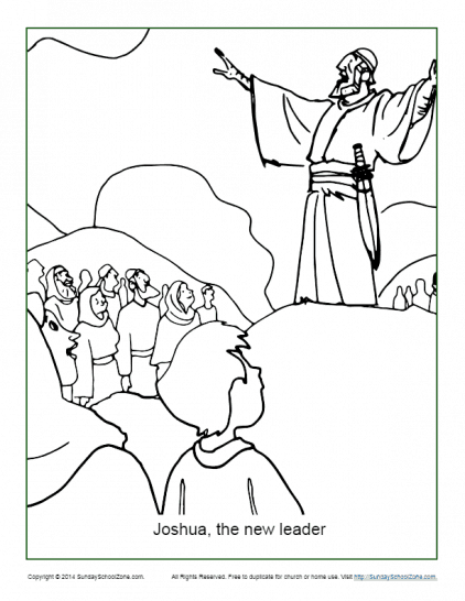 Joshua, The New Leader Coloring Page
