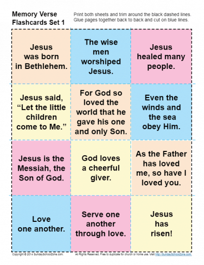 Free, Printable Bible Flash Cards for Kids on Sunday ...