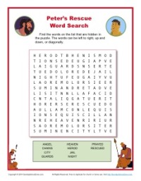grade word search free 1 printable Printable Kids  Search Rescue Bible  for Peter's Activity Word