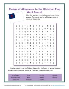 Pledge to the Christian Flag - Word Search