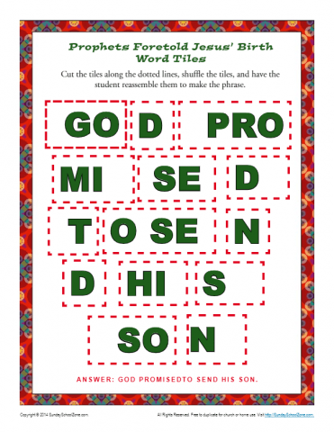 Prophets Foretold Jesus' Birth - Printable Word Tiles Activity