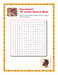 Zacchaeus "Z" Letter Search Maze