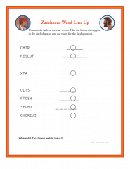 Zacchaeus Word Lineup