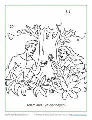 Adam and Eve Disobeyed God Coloring Page