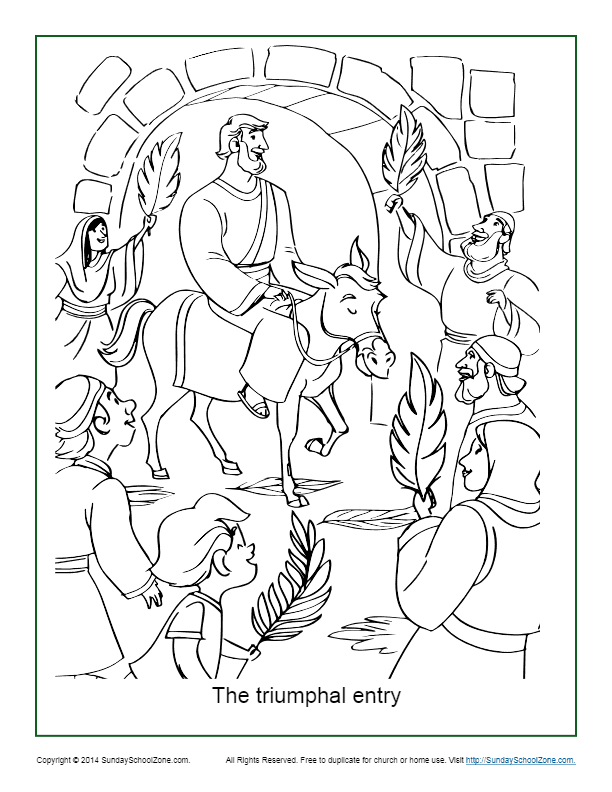 Free, Printable Palm Sunday Coloring Page on Sunday School Zone