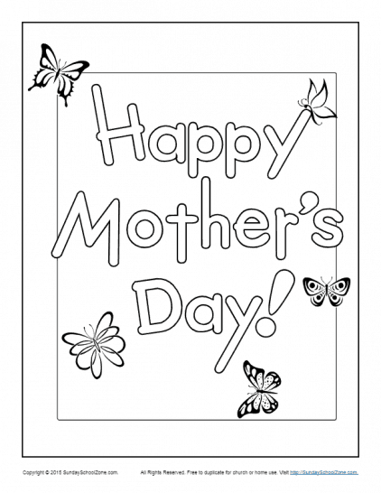 Happy Mother's Day Coloring Page - Children's Bible Activities | Sunday ...