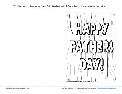 Happy Father's Day Card - Children's Bible Activities | Sunday School ...