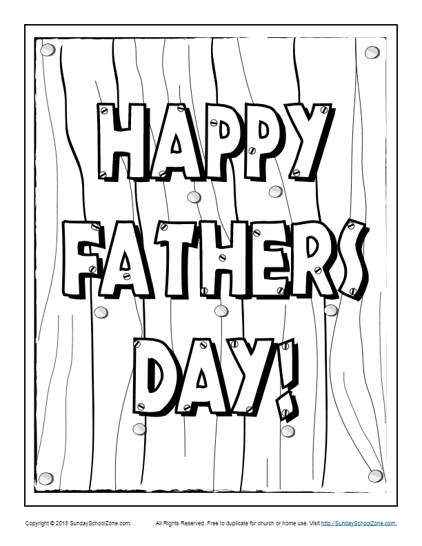 Father s Day Coloring Pages On Sunday School Zone