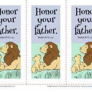 Sunday School Bookmarks - Honor Your Father (Exodus 20:12)