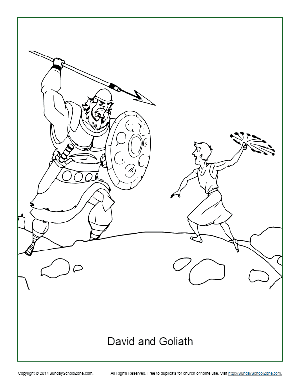 David And Goliath Preschool Coloring Page - boringpop.com