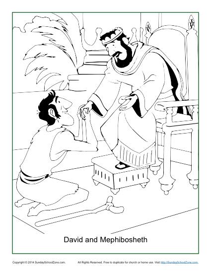 David and Mephibosheth Coloring Page   Children&39;s Bible Activities ...