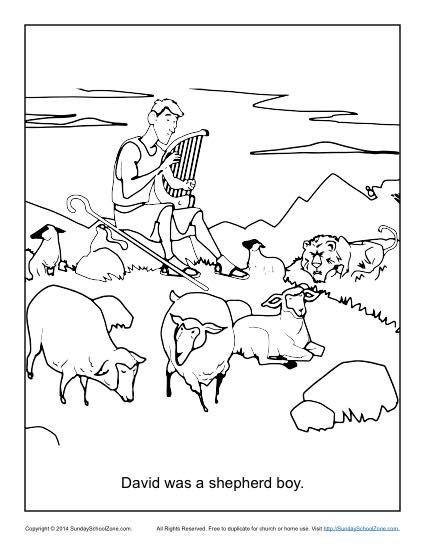 David Was a Shepherd Boy Coloring Page - Children's Bible Activities